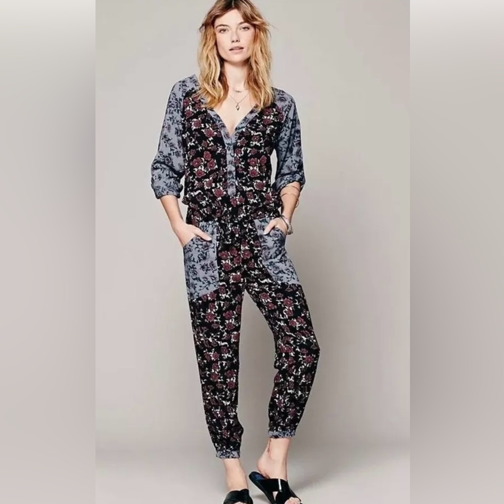 Free People Shelia Floral Jumpsuit